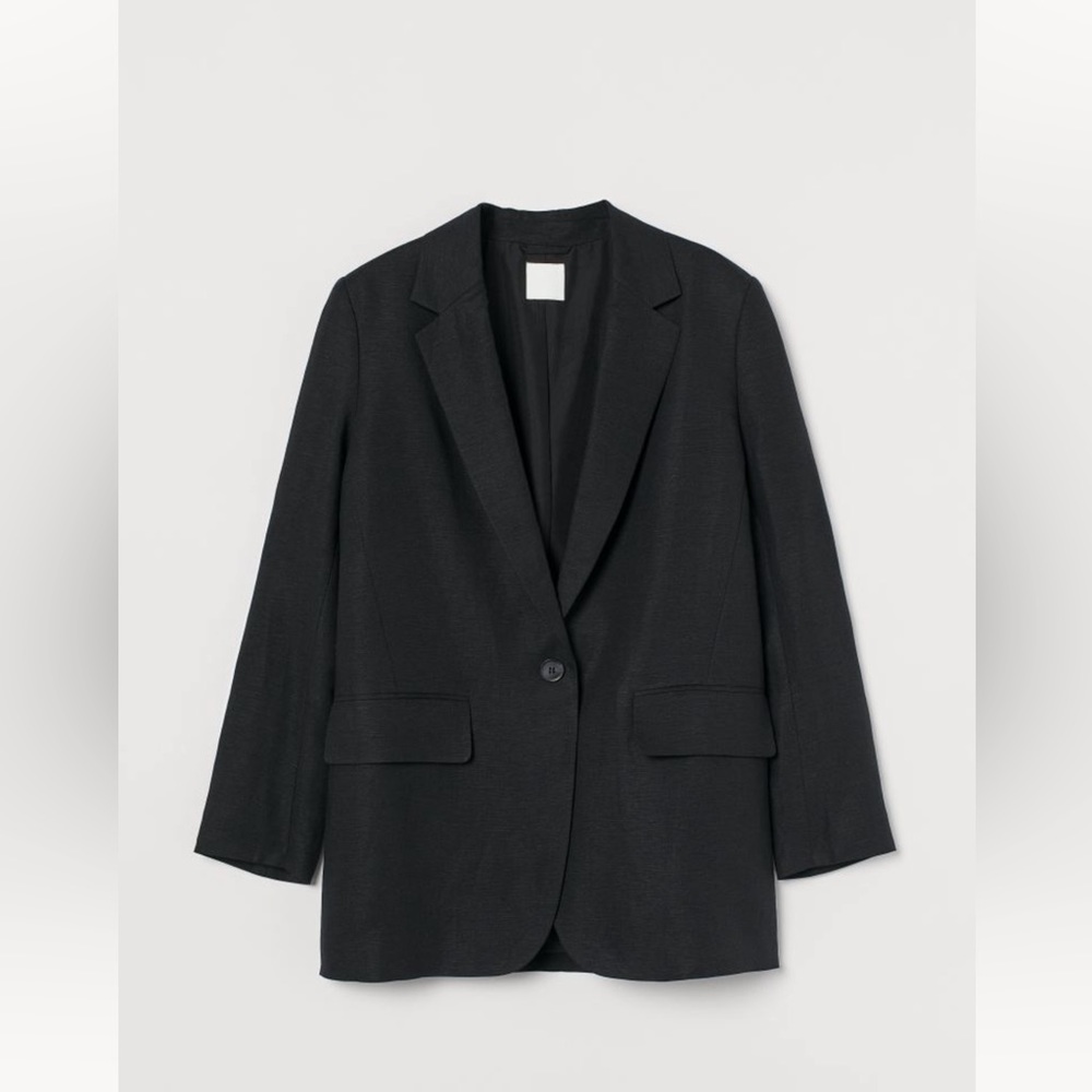 H&M black linen blazer